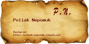 Poliak Nepomuk névjegykártya